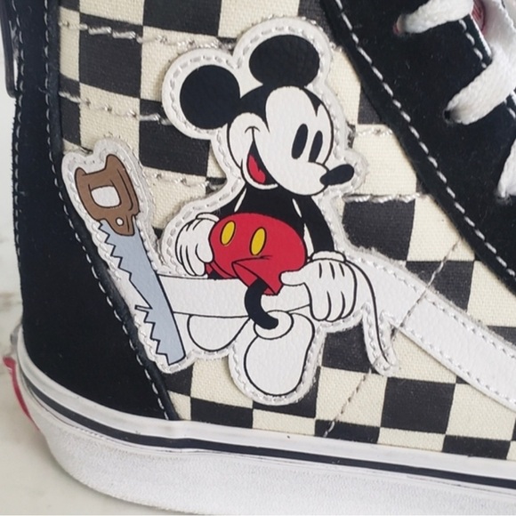 VANS‎ X Disney Mackey SK8-Hi Checkerboard Sneakers Shoes Size 2.5 Kids NEW - Picture 5 of 5